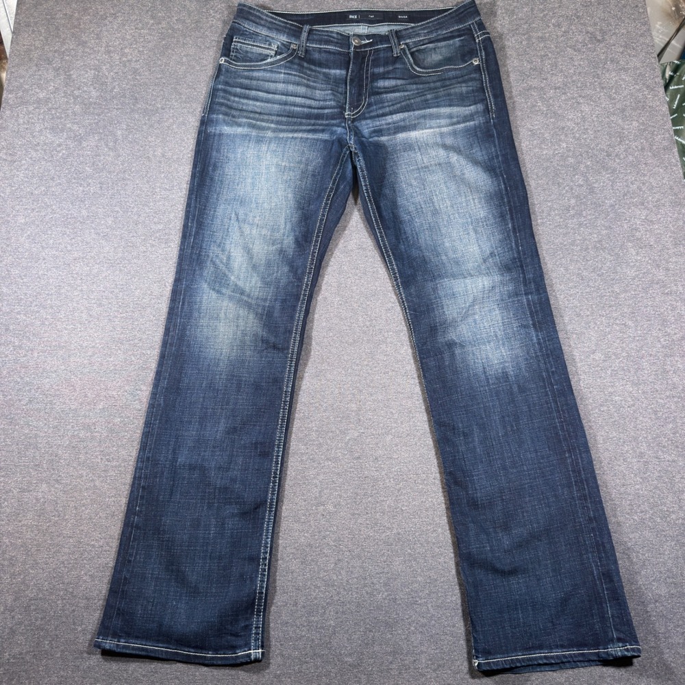 BKE Jake Jeans Straight Leg Mens 34x34 Blue Dark Wash Stretch Denim Pants